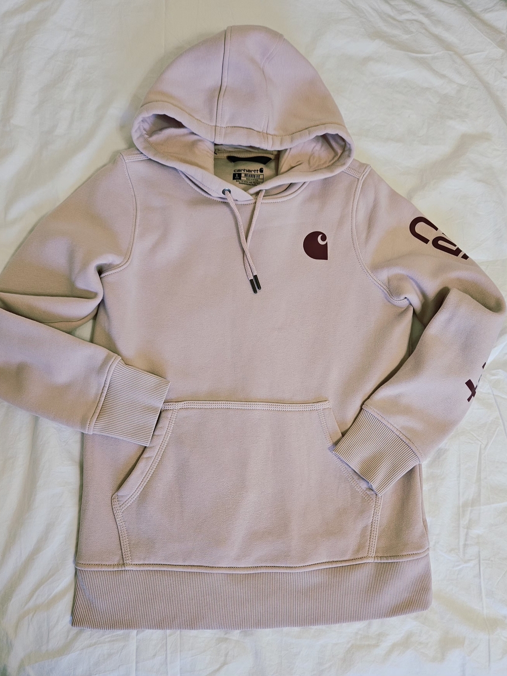 Carhartt Women's-(Size S)US  Light Pink Logo Hoodie Sweatshirt